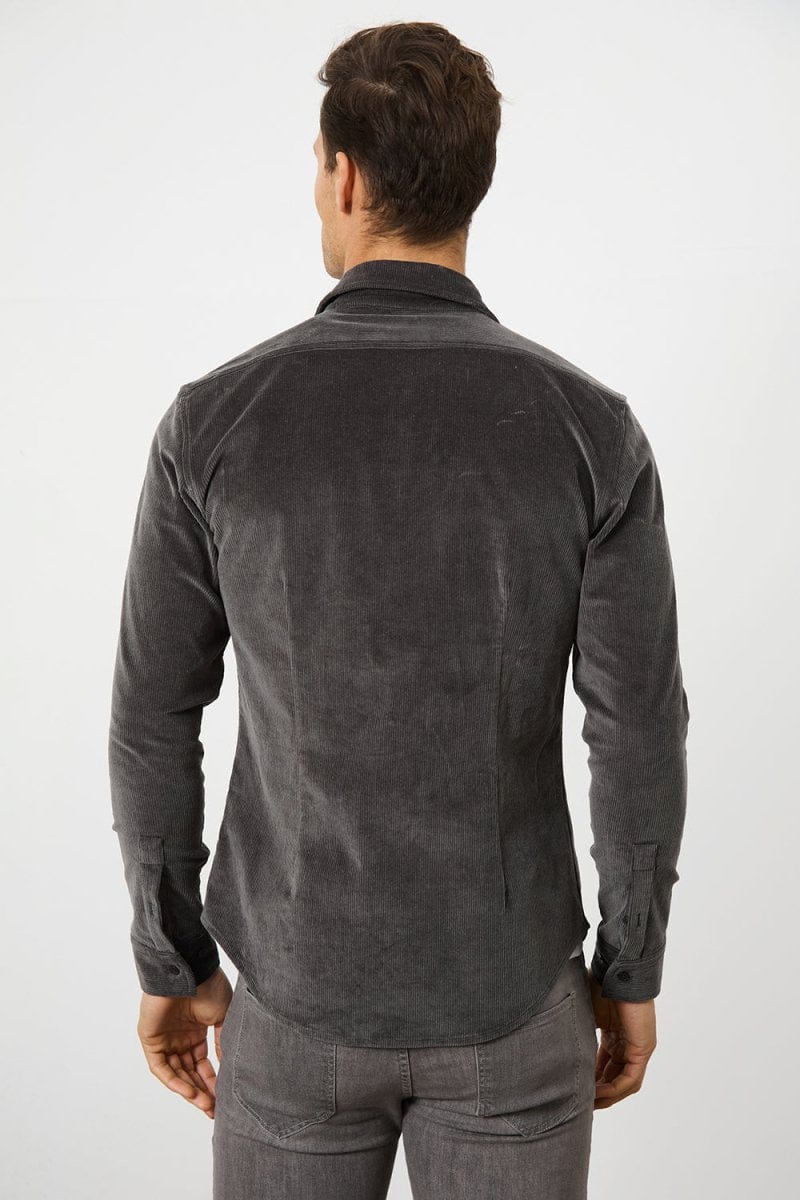 Cord Overshirt in Charcoal - Image 7