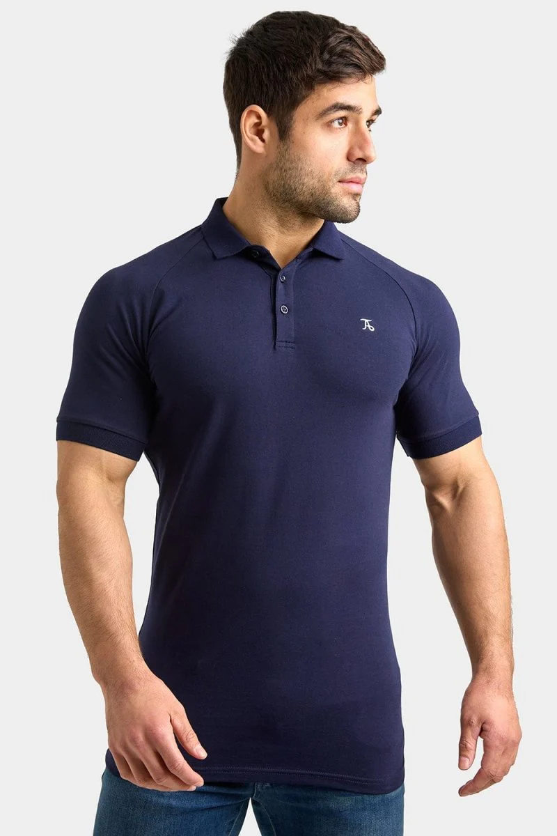 Muscle Fit Polo Shirt in True Navy - Image 3