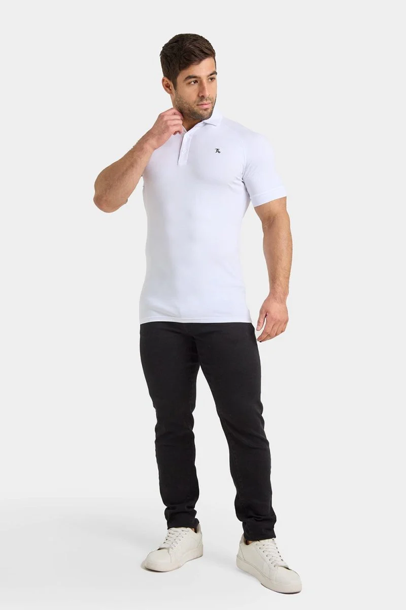 Muscle Fit Polo Shirt in White - Image 5