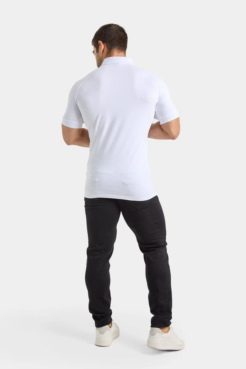 Muscle Fit Polo Shirt in White - Image 7