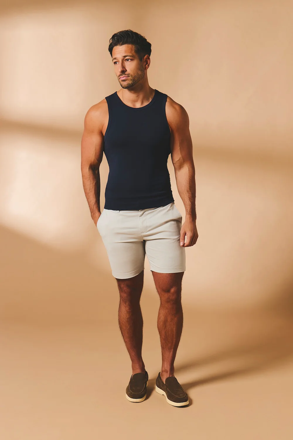 Muscle Fit Vest in True Navy - Image 3