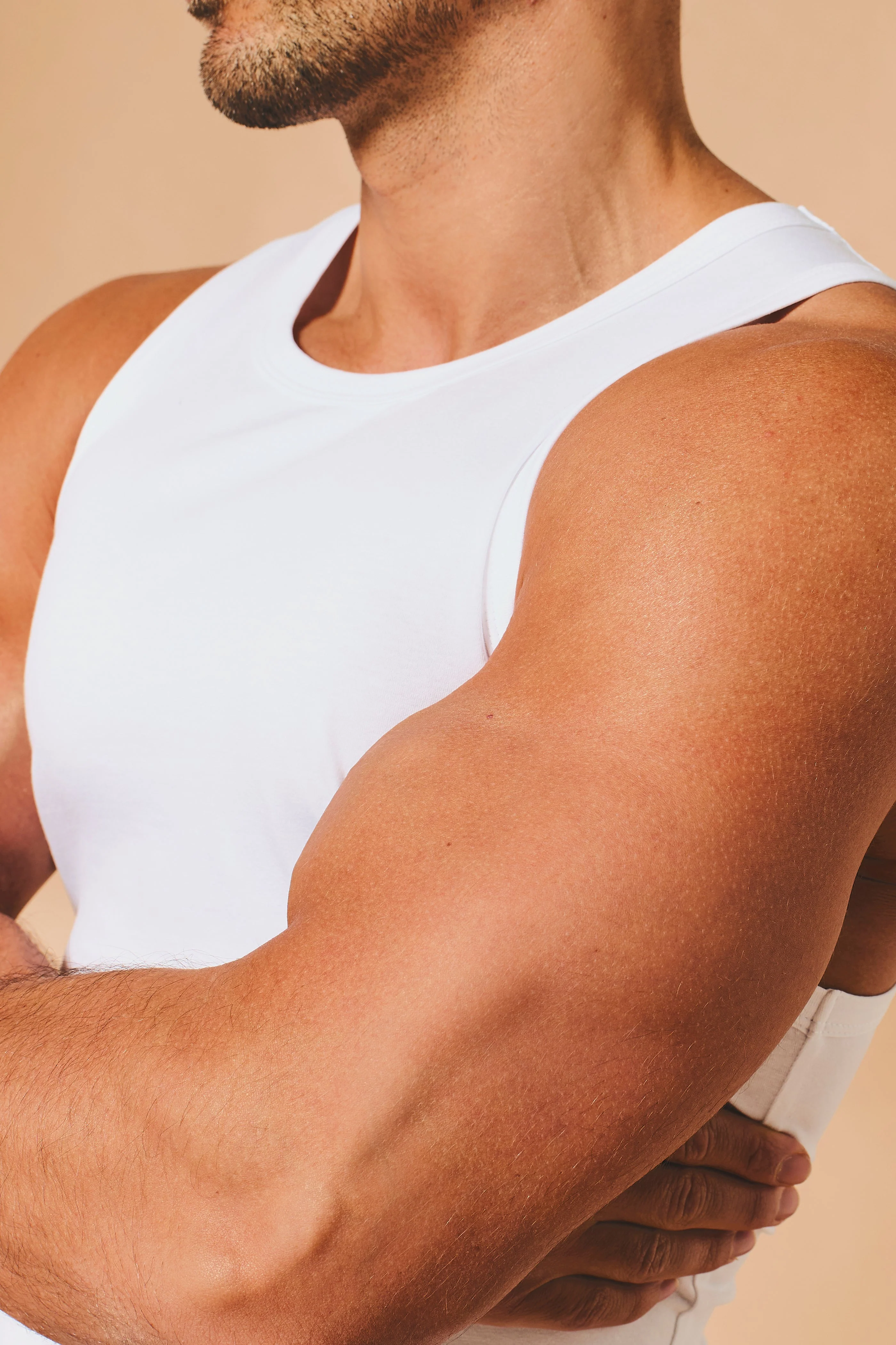 Muscle Fit Vest in White - Image 5