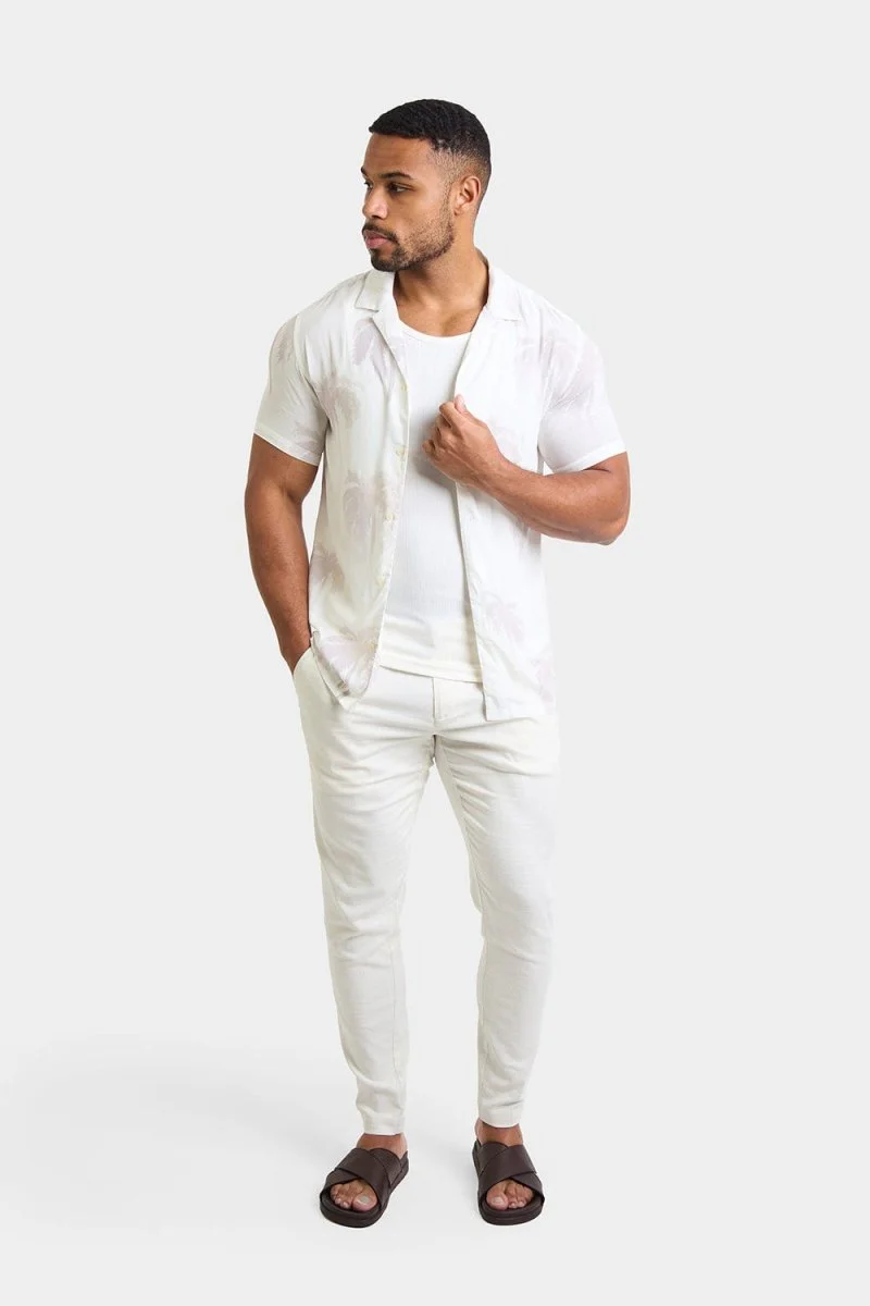 Printed Shirt in Stone Faded Palm - Image 6