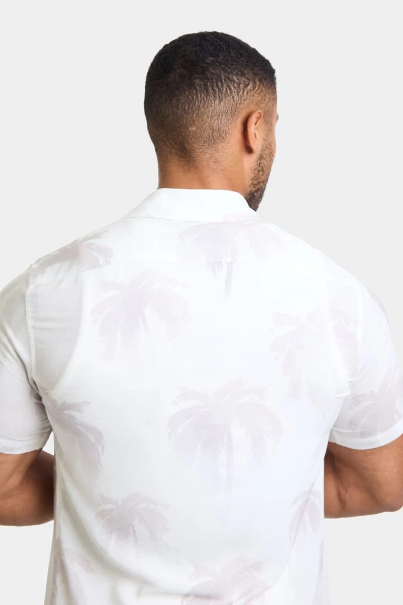 Printed Shirt in Stone Faded Palm - Image 7