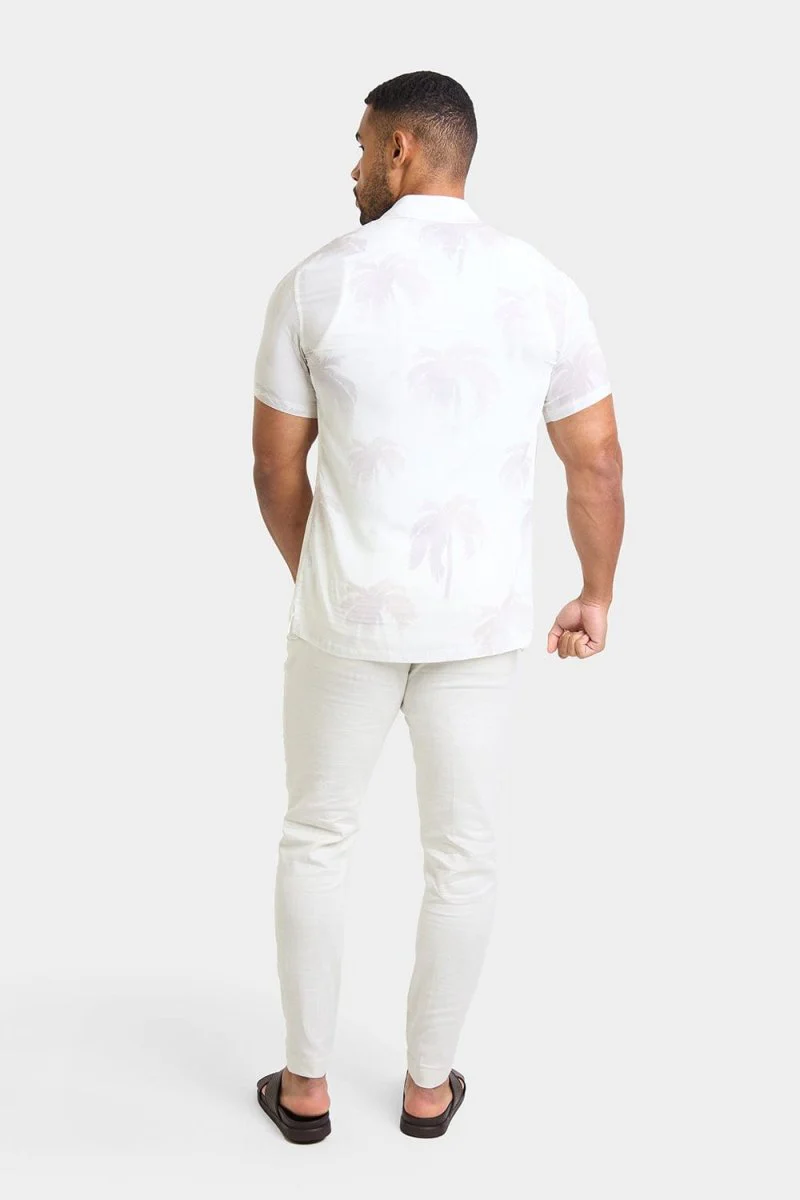 Printed Shirt in Stone Faded Palm - Image 8