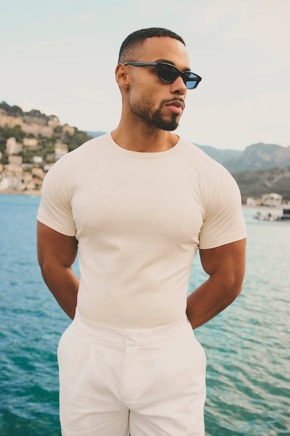 Mercerised Cotton T-Shirt in Alabaster - Image 4