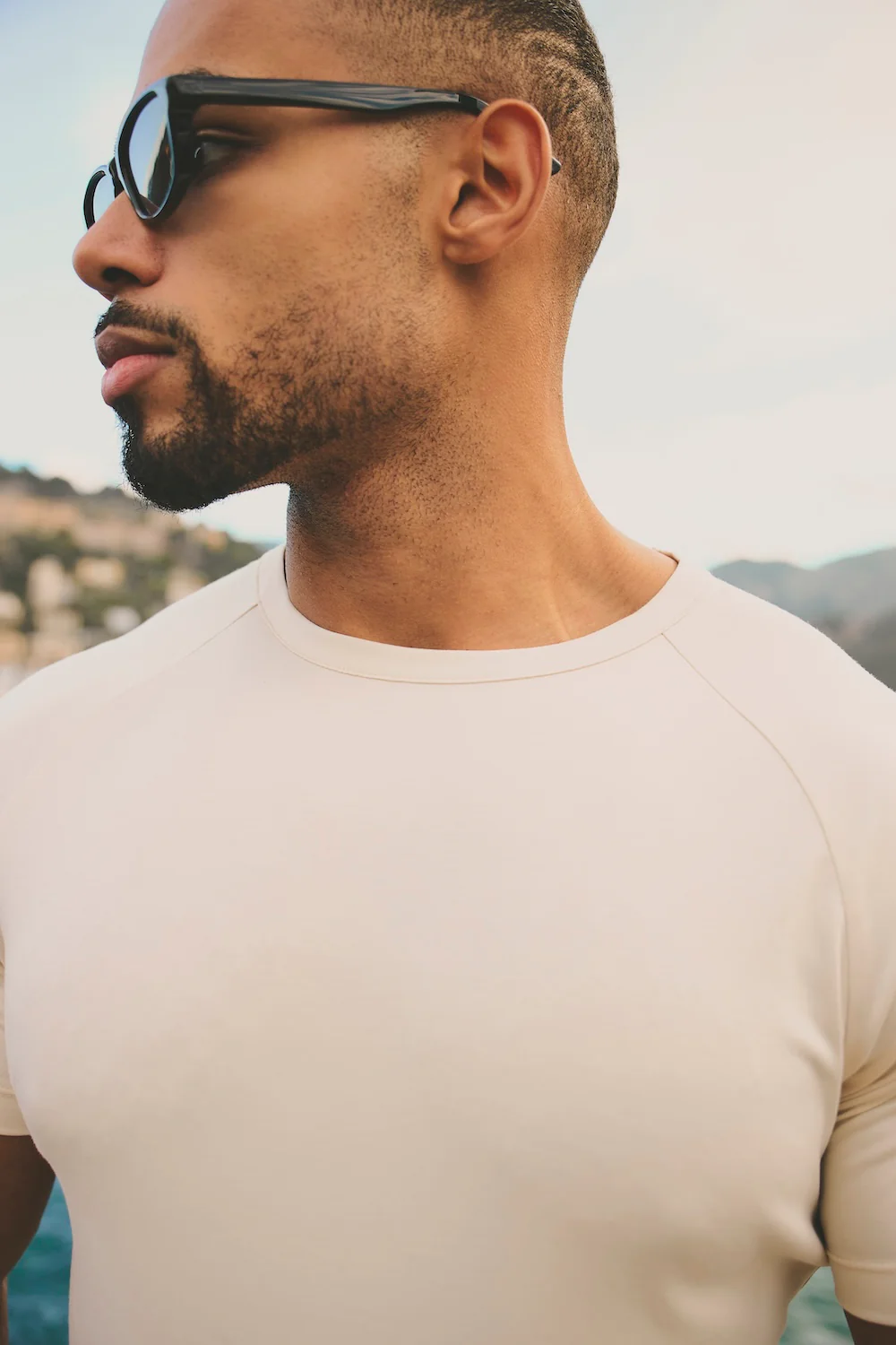 Mercerised Cotton T-Shirt in Alabaster - Image 6
