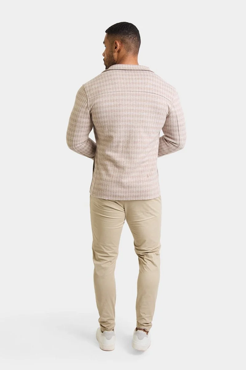 Mini Check Shacket in Stone - Image 7