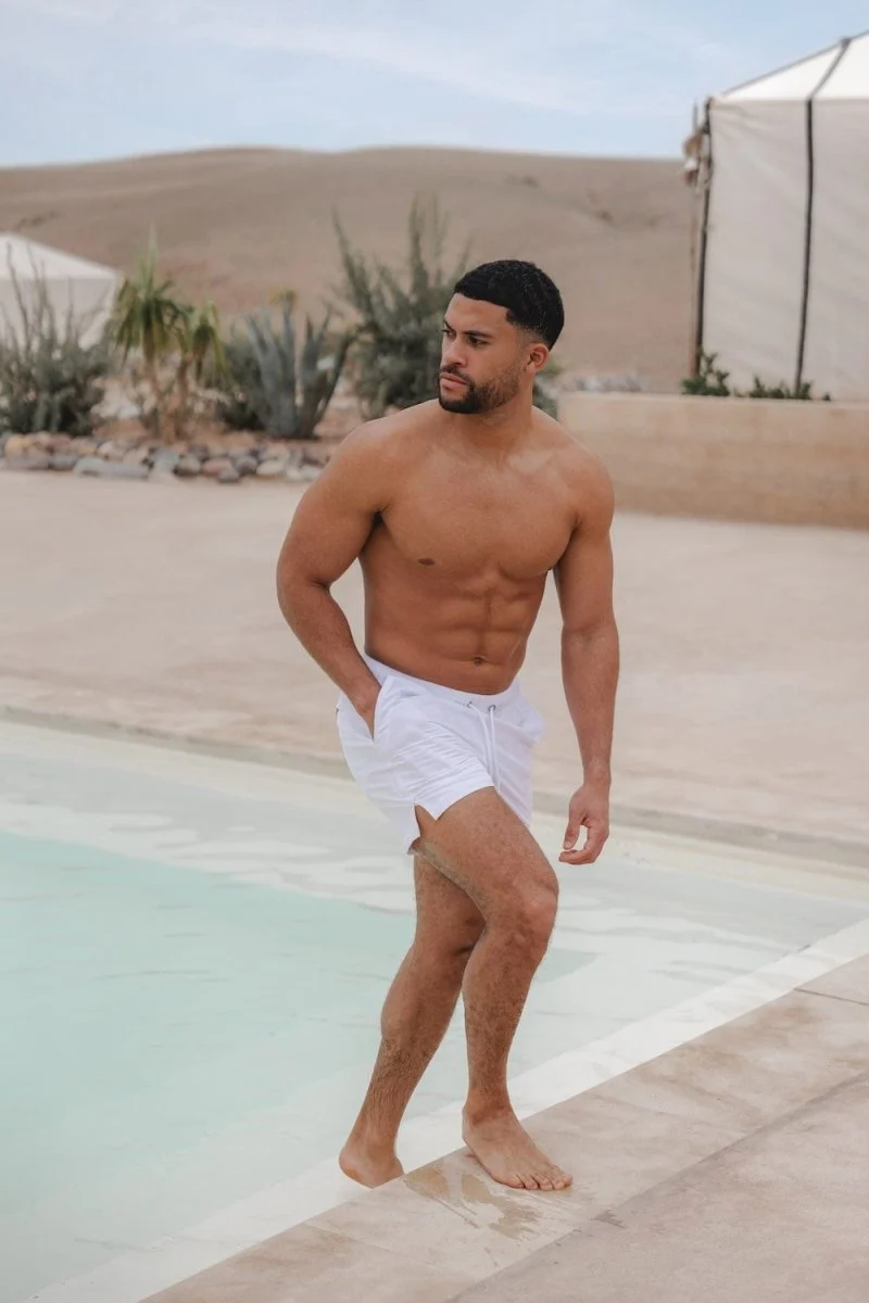 Plain Swim Short in White - Image 4