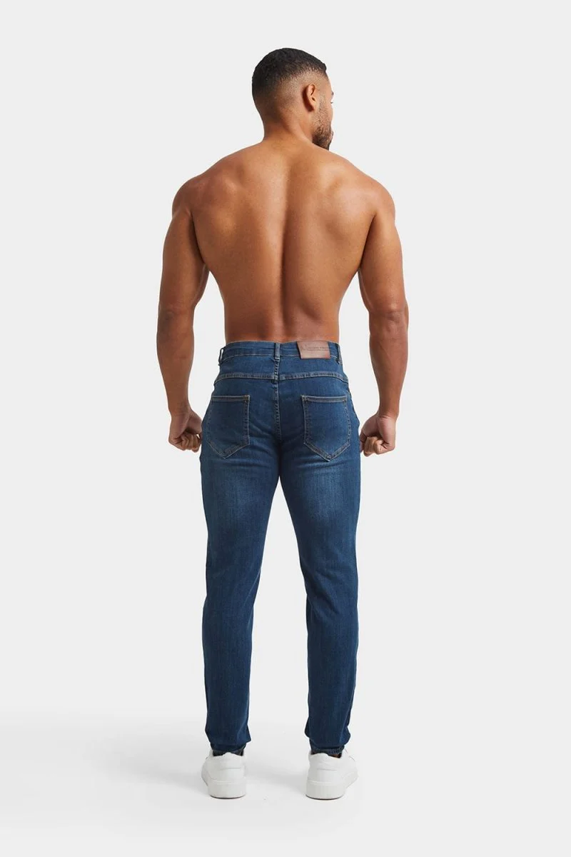 Muscle Fit Jeans in Dark Blue - Image 7