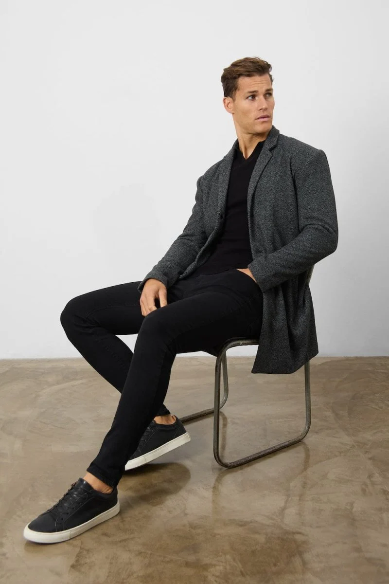 Single Breasted Herringbone Overcoat - Image 6