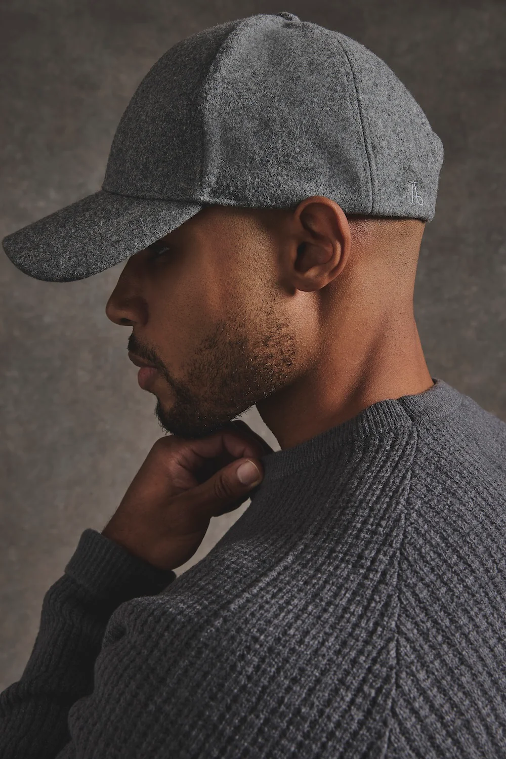 TA Embroidered Baseball Cap in Grey - Image 6