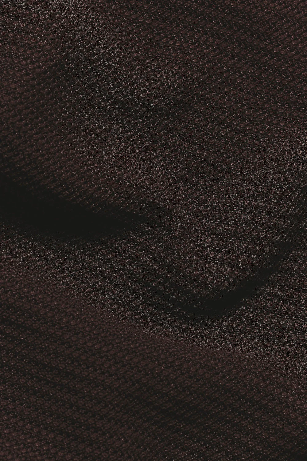 Textured Knitted Open Collar Polo Shirt in Chocolate - Image 7